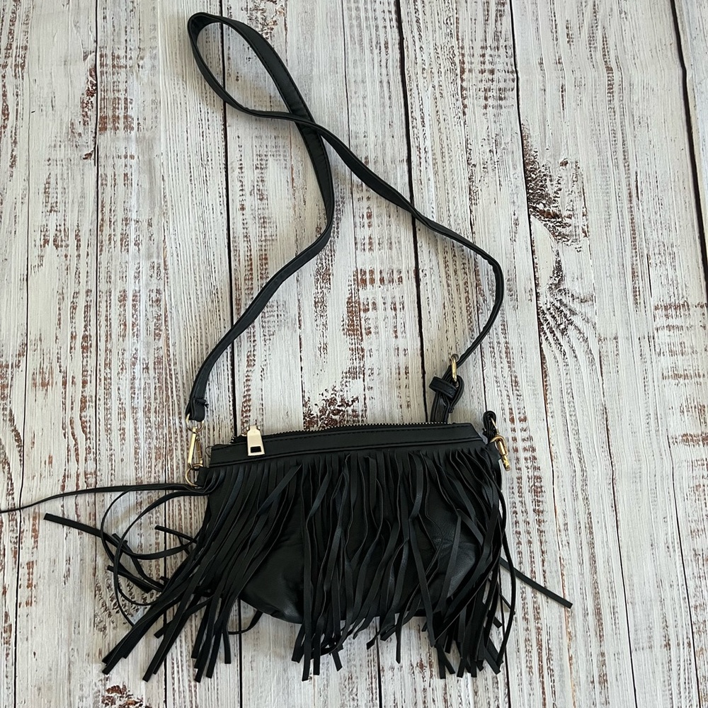 Black Fringe Crossbody Bag